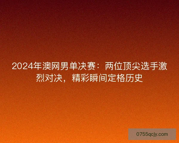 2024年澳网男单决赛：两位顶尖选手激烈对决，精彩瞬间定格历史