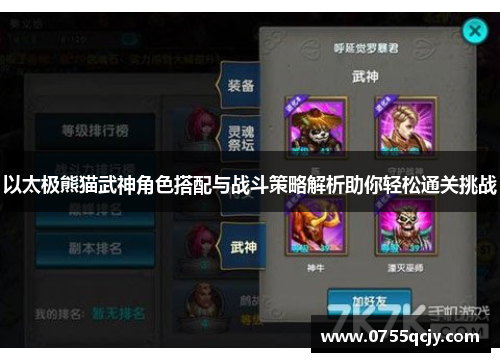 以太极熊猫武神角色搭配与战斗策略解析助你轻松通关挑战