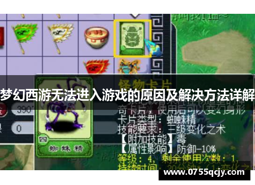 梦幻西游无法进入游戏的原因及解决方法详解